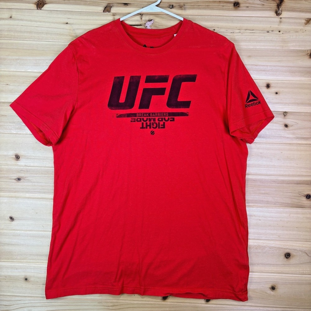 Reebok UFC T-Shirt Mens XL Red Break Barriers Short Sleeve Tee Shirt